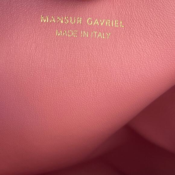 NWT MSRP$ 695 Mansur Gavriel Confetti Leather Bucket Bag Crossbody Flamingo Pink - Picture 6 of 8